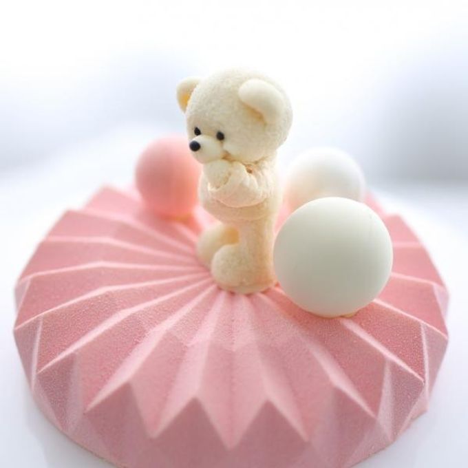 キラキラくまさんケーキ【お誕生日/ベビーシャワー/スマッシュケーキ/七五三/お祝いケーキに…】pink 4