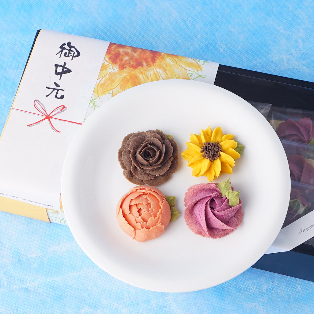 あんフラワークッキー(16枚入り) 2個セット ＊写真は参考（７．８月デザイン） （華水月 Ｈａｎａｍｉｚｕｋｉ） | Cake.jp