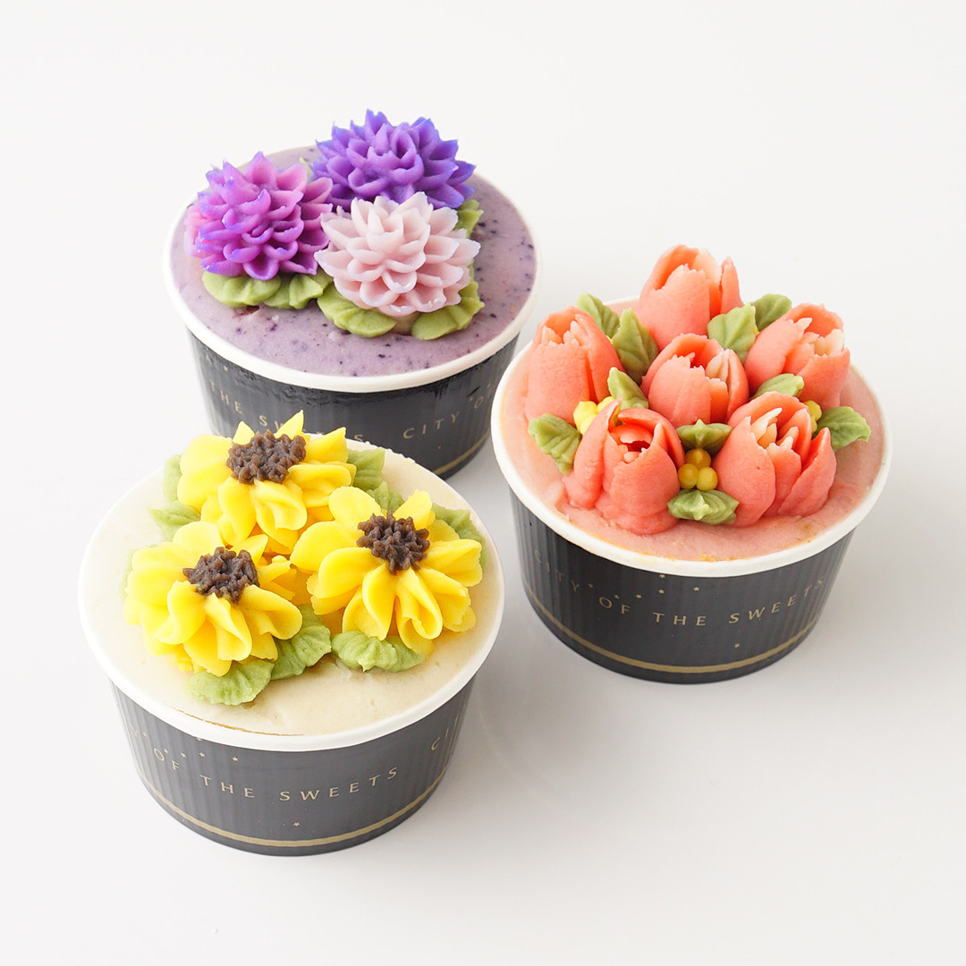 フラワーカップケーキ6個（あんクリーム）（華水月
