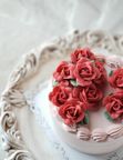 フラワーケーキ lovely rose レッド 4号 12cm  1