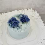 フラワーケーキ lovely rose 青 4号 12cm  3