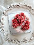 フラワーケーキ lovely rose レッド 4号 12cm  3