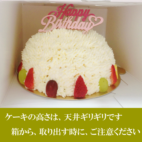 富士山スフレ 生クリーム付き (Happy Birthday)  6号 18cm 6