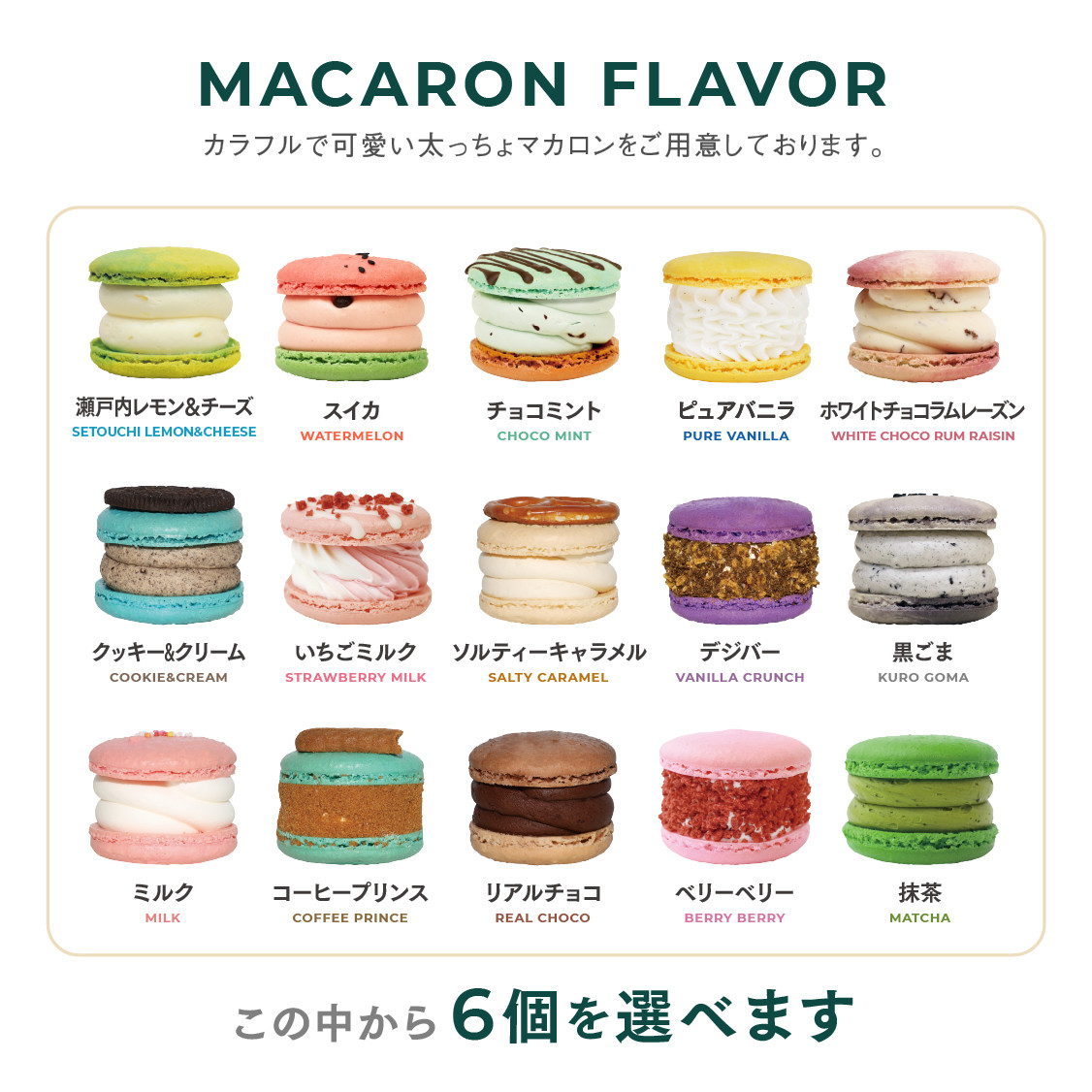 トゥンカロン 選べる 6個セット MACAPRESSO マカロン（MACAPRESSO