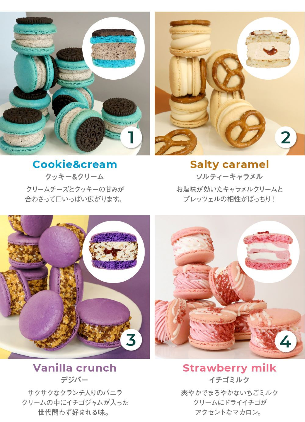 [お得セット] 人気トップ 6個 & マカロンラスク(フレーク)2袋 セット MACAPRESSO  3
