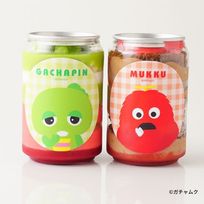 「ガチャピン・ムック」 ケーキ缶２本セット【アクリルキーホルダー付き】