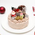 【都内の人気店・パティスリーラヴィアンレーヴ】ベルギー産ショコラを使用したクリスマスチョコケーキ 4号 2025 2