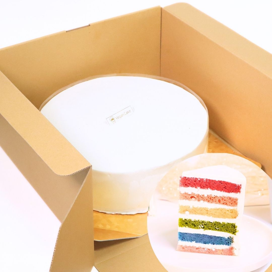 送料無料】 夢幻レインボーケーキ 8号 《小麦、乳、卵、化学着色料不