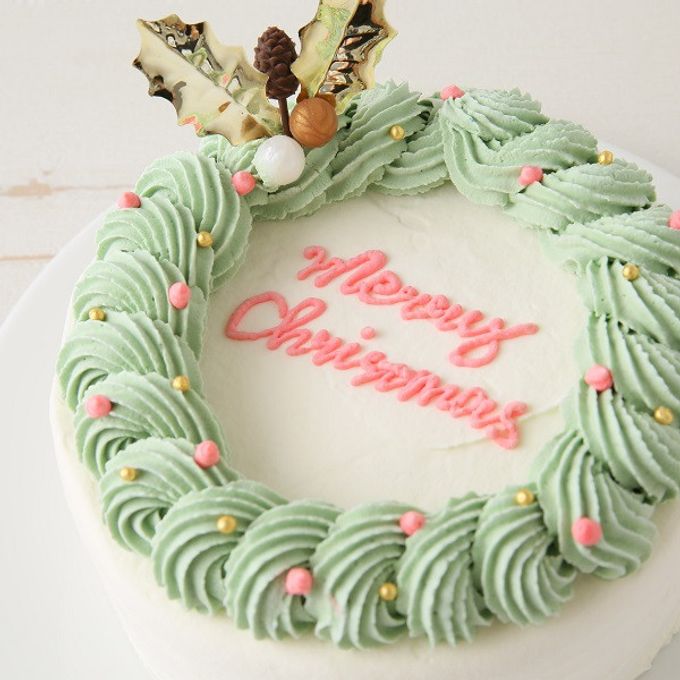 【Cake.jp限定】【センイルケーキ】リースがかわいいセンイルケーキ 4号 クリスマス2023 3