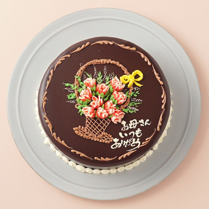 カーネーションのチョコレートクリームデコレーション 《Cake.jp限定》  3