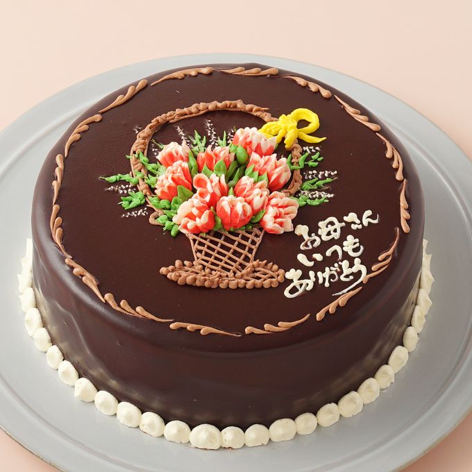 カーネーションのチョコレートクリームデコレーション 《Cake.jp限定》