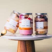 世田谷の人気パティスリーレシィ監修！バラとメロンのパフェ缶 3個セット【E.F.lab×ショコラトリーレシィ×Cake.jp】