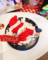 倒れたサンタさん、チョコレートクリームデコレーション 5号 15cm