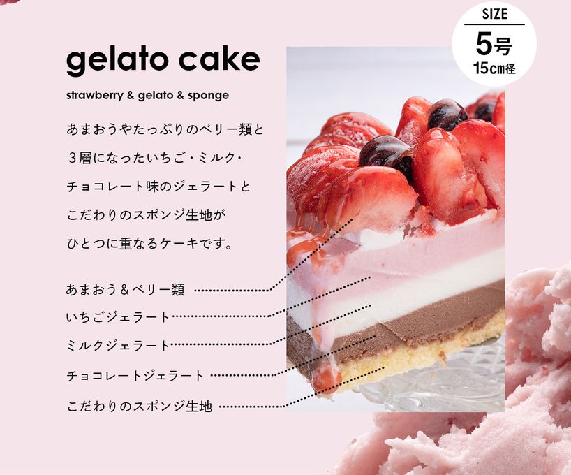 あまおう苺ゴロゴロジェラートアイスクリスマスケーキ 4