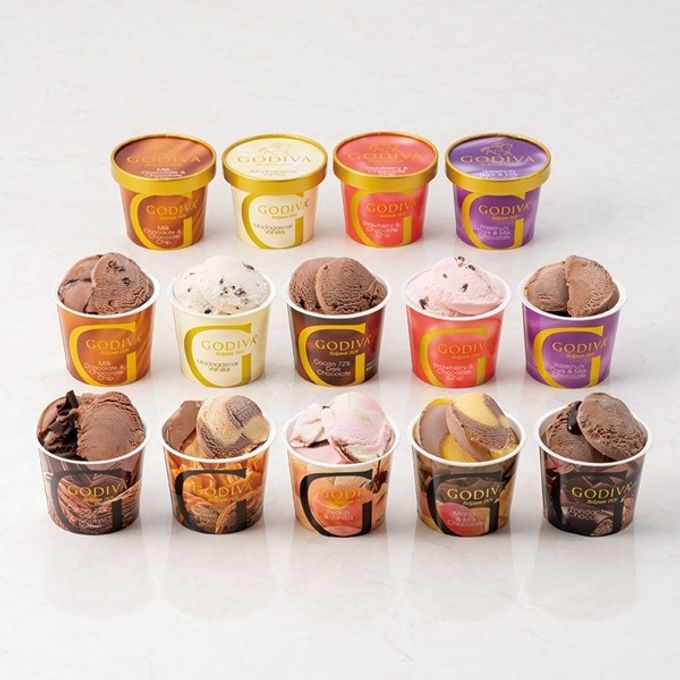   【GODIVA】  【オンラインショップ限定・送料込】アイス コレクション 120ml（14個入）＋ スプーン2本付き お中元2026 8