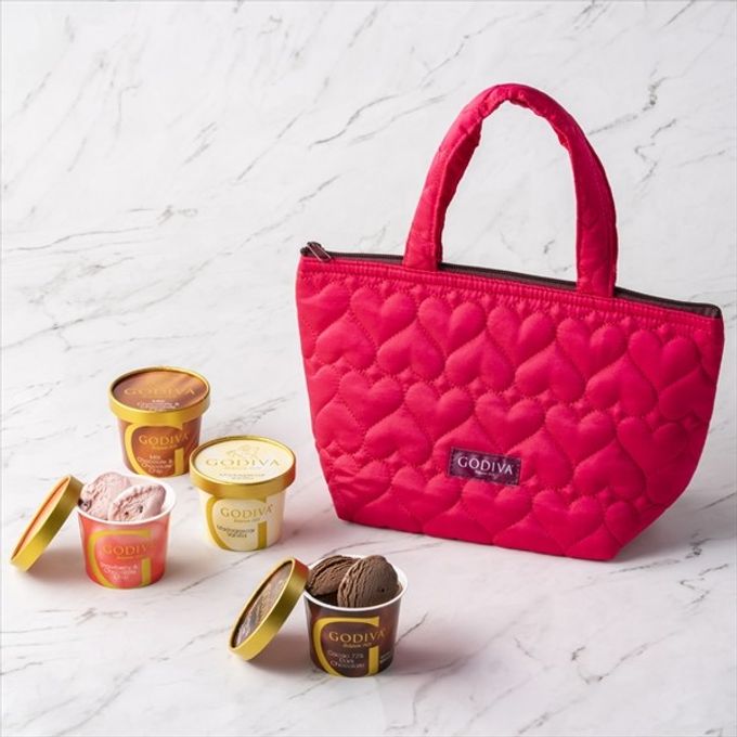 【GODIVA】カップアイス 120ml（4個）+ オリジナル保冷バッグセット 1