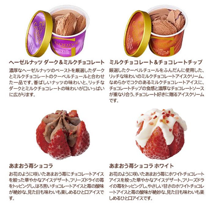 【GODIVA】【送料込】カップアイス&あまおう苺ショコラアイス(10個入) 4