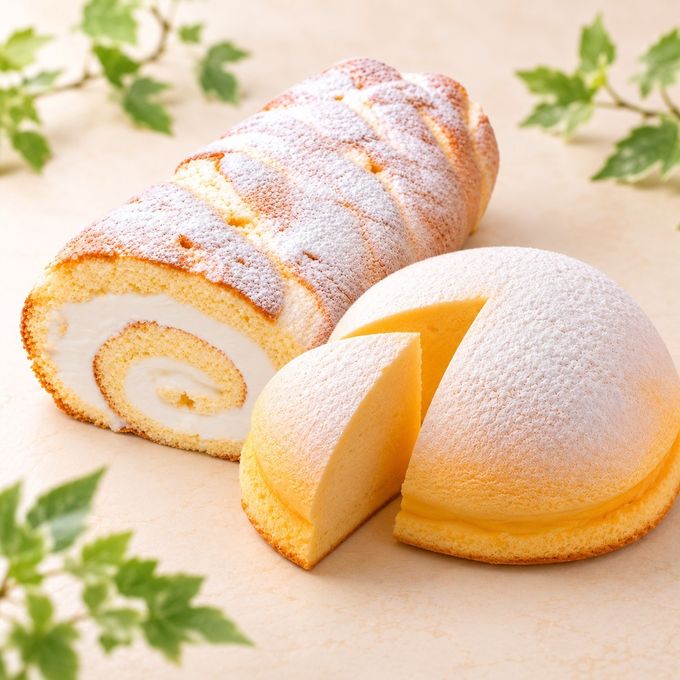 ふんわりチーズケーキ(６号 18cm) ＆ レアチーズロール(17cm) セット 1