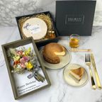 BOX入りドライフラワーと濃蜜チーズケーキのセット ギフト プレゼント 誕生日 1