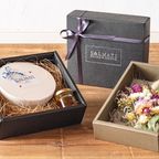 BOX入りドライフラワーと濃蜜チーズケーキのセット ギフト プレゼント 誕生日 1