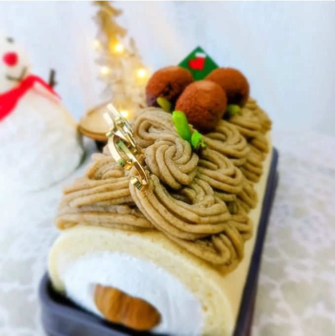 ☆Christmas限定☆ヴィーガン&グルテンフリーモンブランロールケーキ《ヴィーガンスイーツ》 2