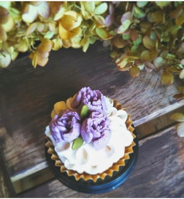 ヴィーガン&グルテンフリー！ 紫芋のフラワーケーキ ２個セット《ヴィーガンスイーツ》  2