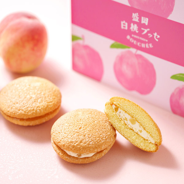 白桃ブッセ6個入(moriokaha-1t)（プランタンブラン by kagetsudo