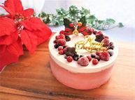 【糖質制限・低糖質スイーツ】ラズベリームースのクリスマスケーキ 5号 15cm クリスマス2023 1