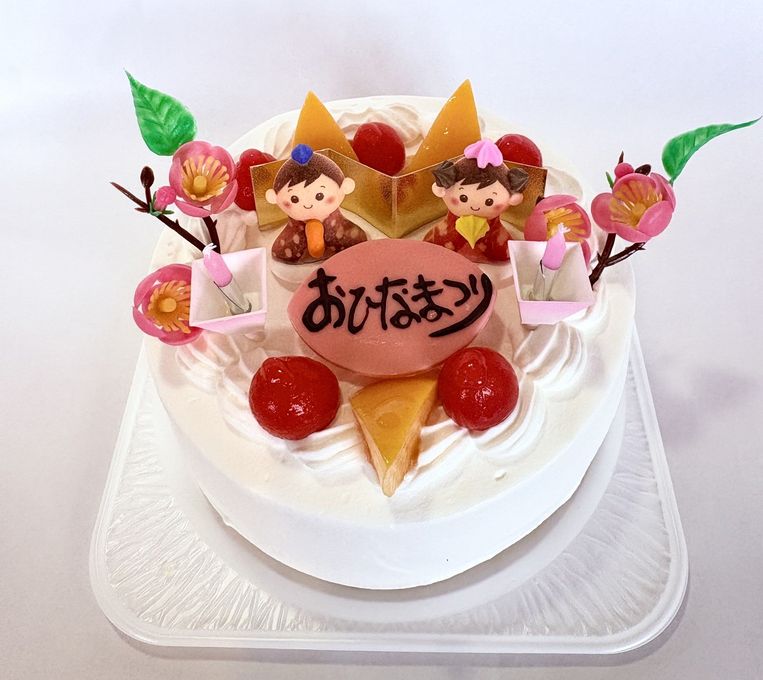 おひな祭りケーキ5号（直径15ｃｍ） 卵・乳製品アレルギーにも対応 3
