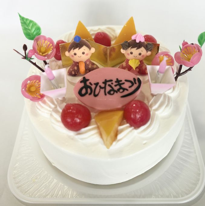 おひな祭りケーキ5号（直径15ｃｍ） 卵・乳製品アレルギーにも対応 1