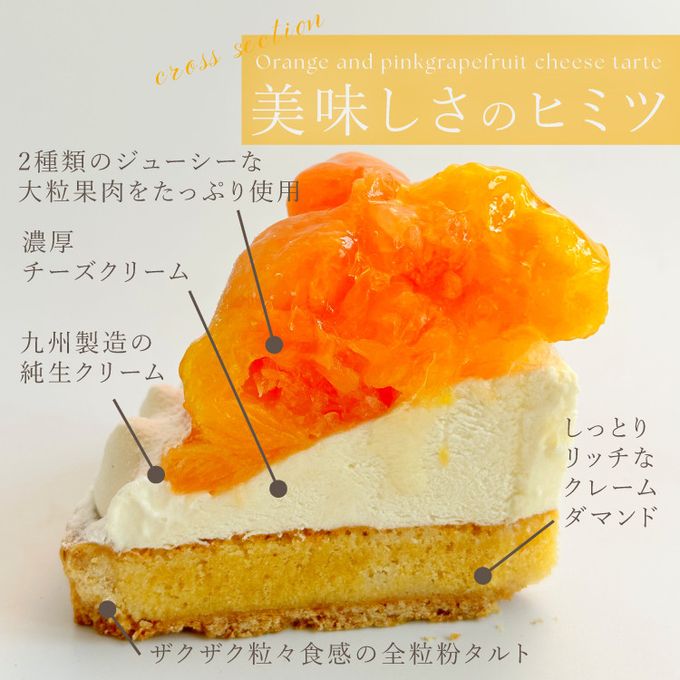 【クリスマスケーキ 2024 お歳暮 早割 誕生日ケーキ 送料無料 メディア掲載店】オレンジ＆ピンクグレープフルーツチーズタルト 14cm クリスマス2024 お歳暮2024 9