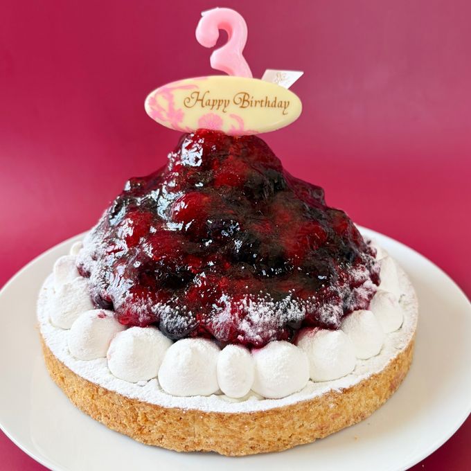 誕生日プレート付 誕生日ラッピング 鬼盛り ブルーベリー＆ラズベリーチーズタルト 8〜10名様 18cm  6号 即日出荷 お届け指定可  お取り寄せ 誕生日ケーキ タルト 1