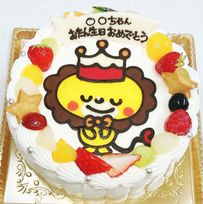 キャラクターケーキ 生クリームとフルーツ 5号 