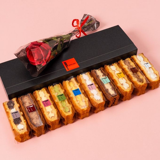 【送料無料】ローズ付ワッフルケーキ10種 定番の味【レッド】 1