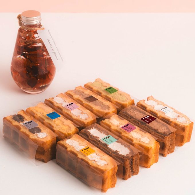 【送料無料】ハーバリウム＆ワッフルケーキ10種セット レッド  1
