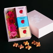 【送料無料】【ワッフル・ケーキの店 R.L（エール・エル）】コロコロワッフルキューブ（Rose）＆プリザーブドフラワーセット 