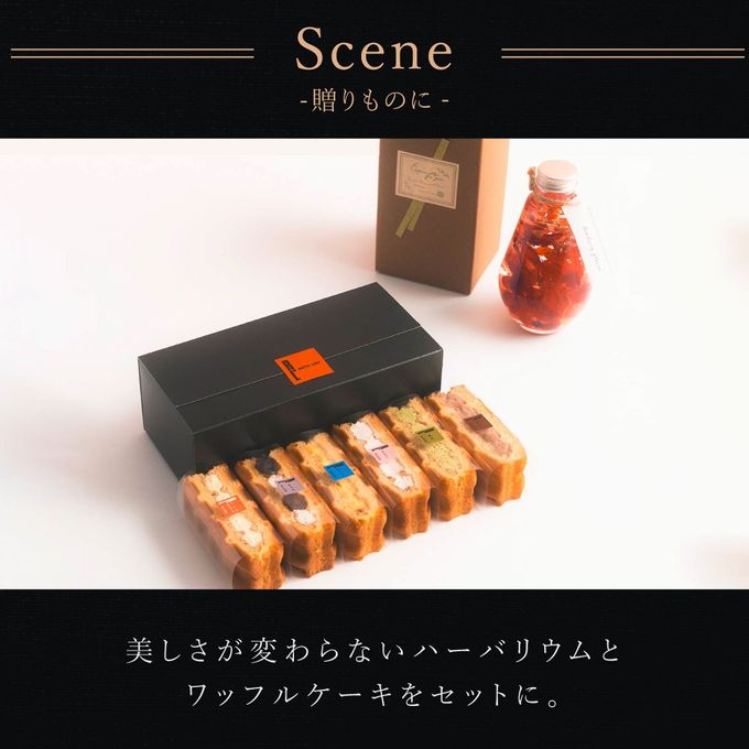 【送料無料】ハーバリウム＆ワッフルケーキ6種セット レッド  2