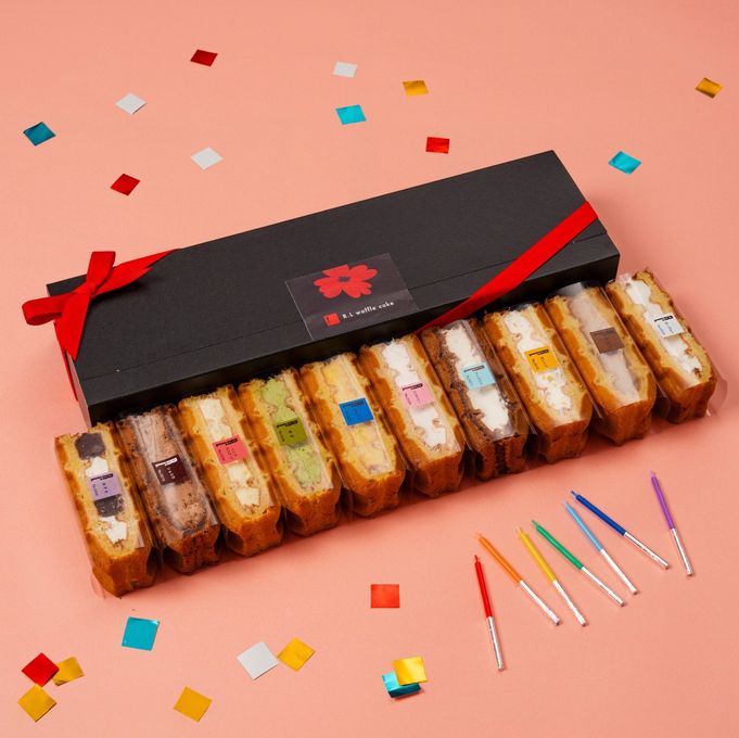 【送料無料】 キャンドル＆リボン付き ワッフルケーキ10種セット【記念日や誕生日に】  1