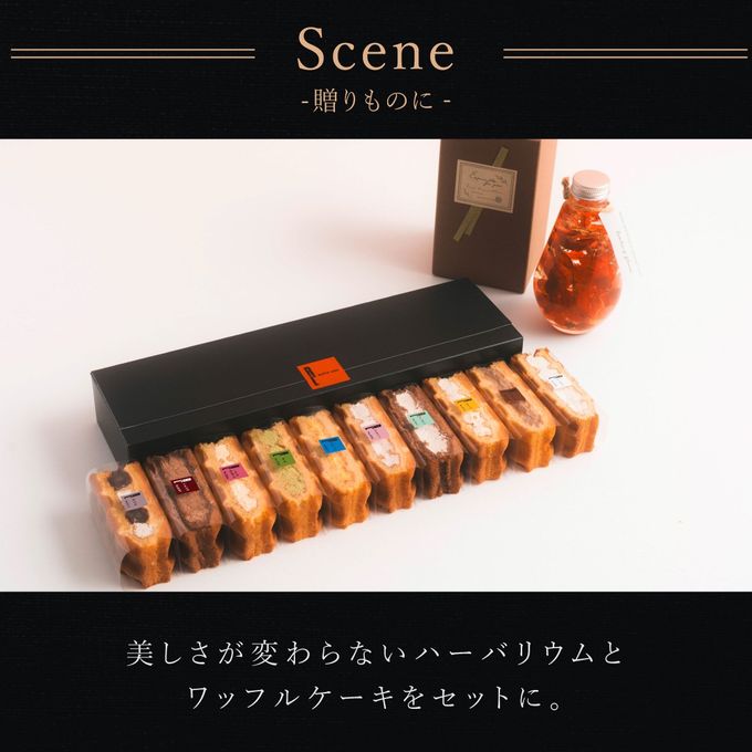 【送料無料】ハーバリウム＆ワッフルケーキ10種セット イエロー  2