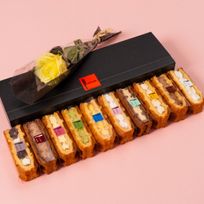 【送料無料】 ローズ付ワッフルケーキ10種 定番の味【イエロー】