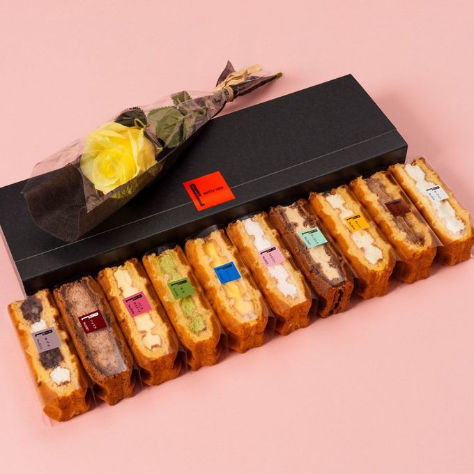 【送料無料】 ローズ付ワッフルケーキ10種 定番の味【イエロー】 1