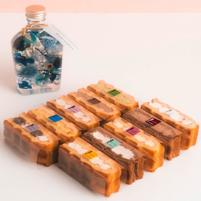 【送料無料】ハーバリウム＆ワッフルケーキ10種セット ブルー  1
