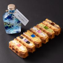 【送料無料】【ワッフル・ケーキの店 R.L（エール・エル）】ハーバリウム＆ワッフルケーキ6種セット ブルー 