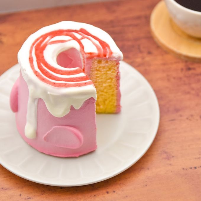 ぷるんふわもち シフォンケーキ 「シュシュモフォン」１台＜ストロベリー＞誕生日 デコレーションケーキ 3
