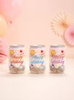 happybirthdayの文字のお色はランダムです。 2