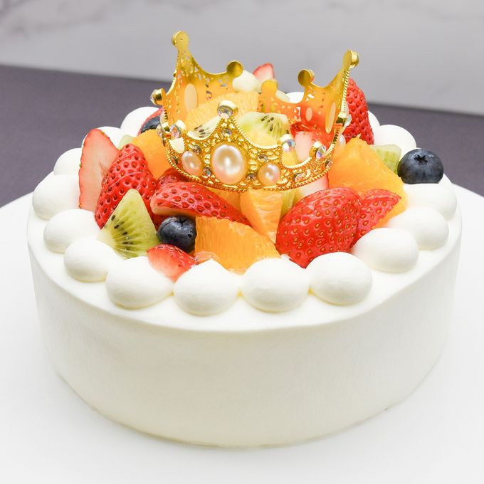 2026春の新作：ティアラ付き デコレーションケーキ 5号（誕生日・推し活・バースデー・映え） 5