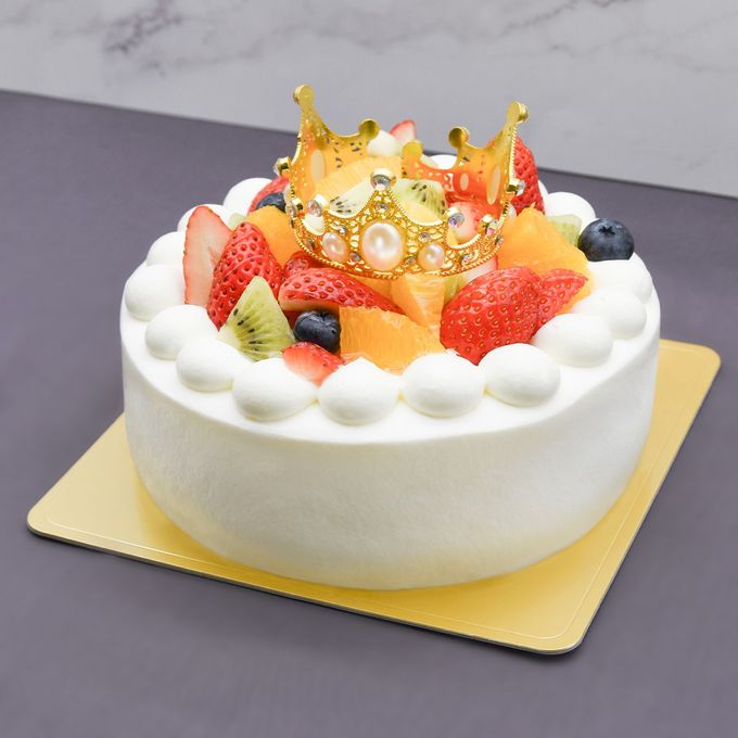 2026春の新作：ティアラ付き デコレーションケーキ 5号（誕生日・推し活・バースデー・映え） 4