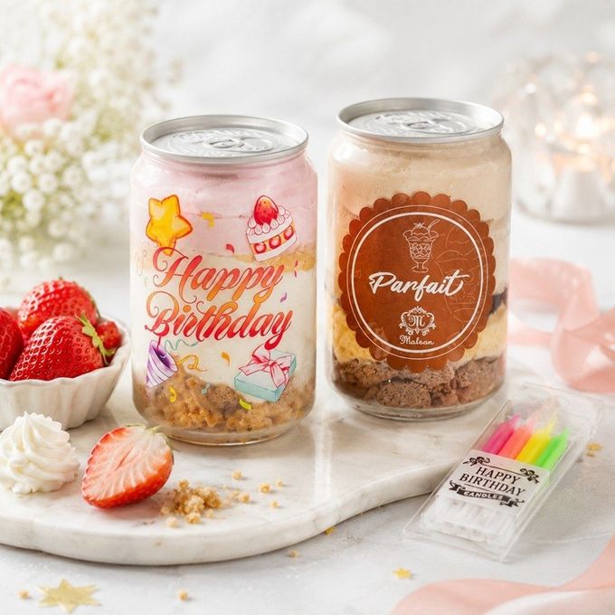 Happy Birthday プリントケーキ缶 ギフトセット（250ml×2缶）【いちご・チョコ】 6