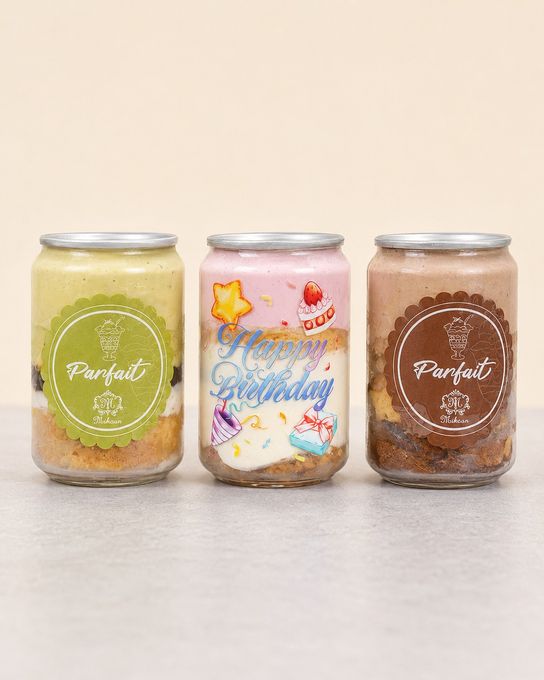 Happy Birthday プリントケーキ缶 ギフトセット（250ml×3缶）【いちご・ピスタチオ・チョコ】 1