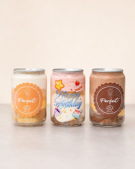 Happy Birthday プリントケーキ缶 ギフトセット（250ml×3缶）【いちご・もも・チョコ】 1
